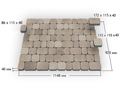 Тротуарная плитка ФАРБШТАЙН «Классико Мультиформат» h40 мм